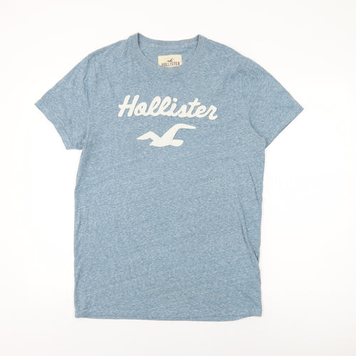 Hollister Mens Blue Cotton T-Shirt Size M Round Neck