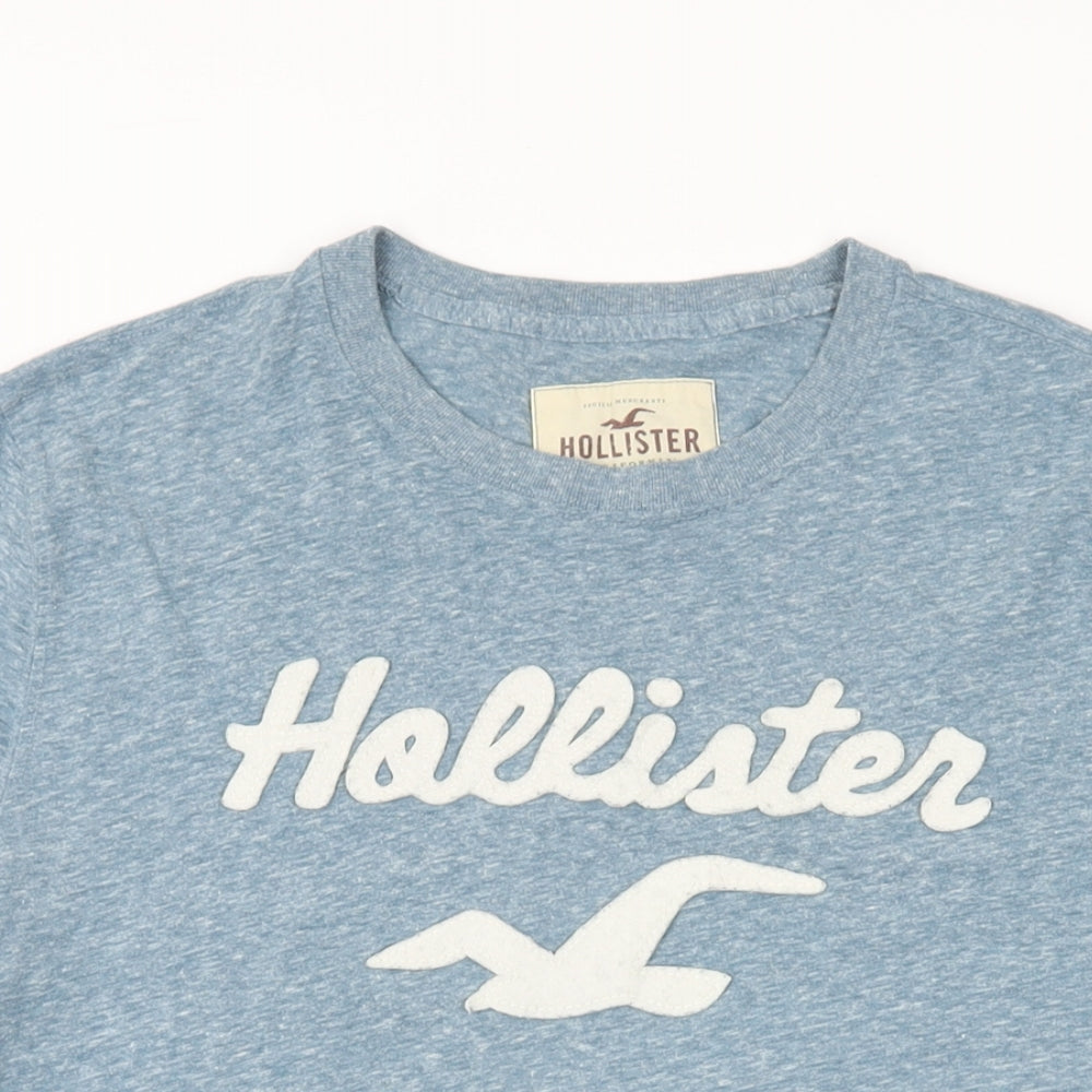 Hollister Mens Blue Cotton T-Shirt Size M Round Neck