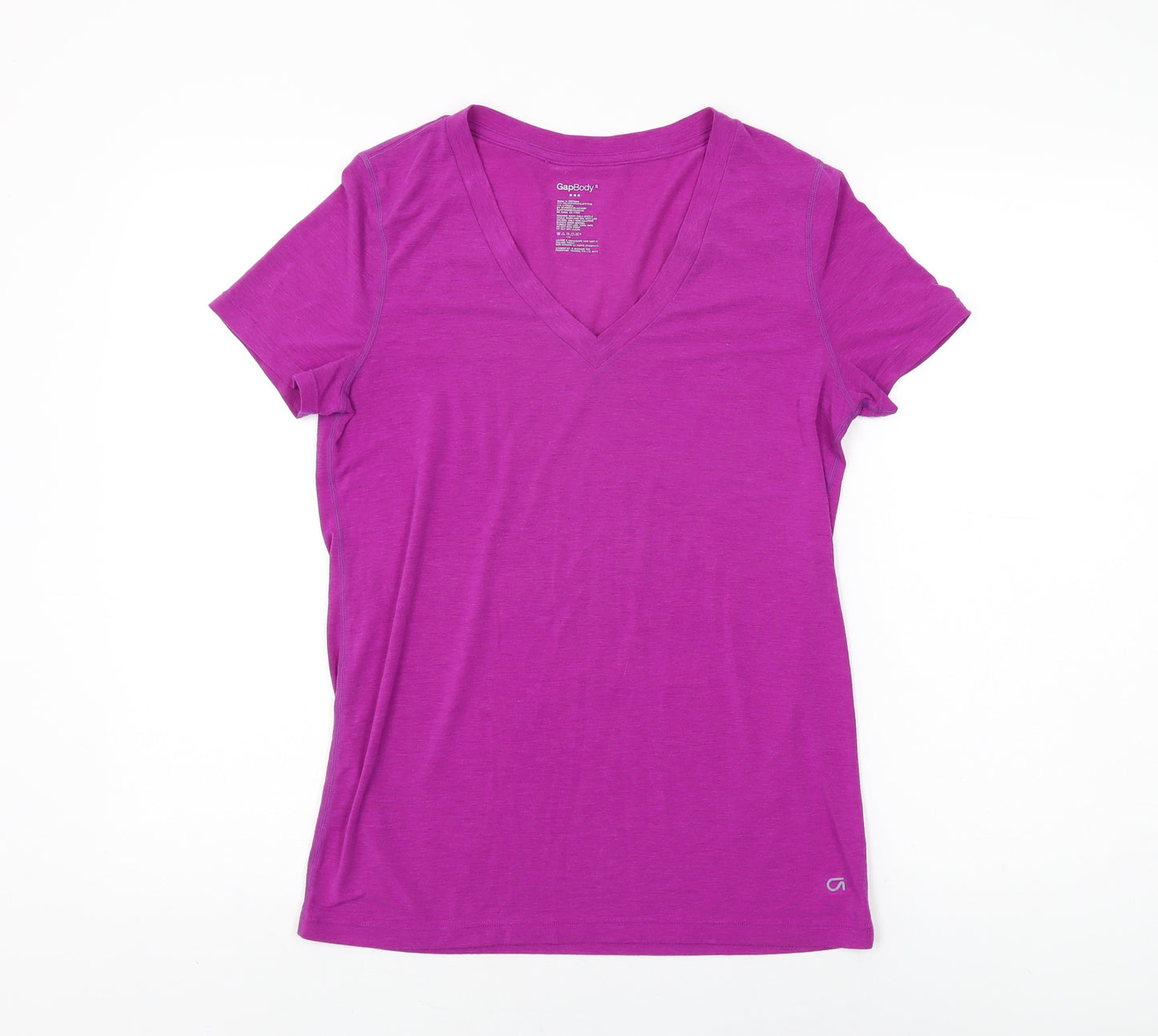 Gap Womens Purple Polyester Basic T-Shirt Size S V-Neck