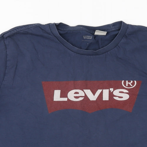 Levi's Mens Blue Cotton T-Shirt Size M Round Neck