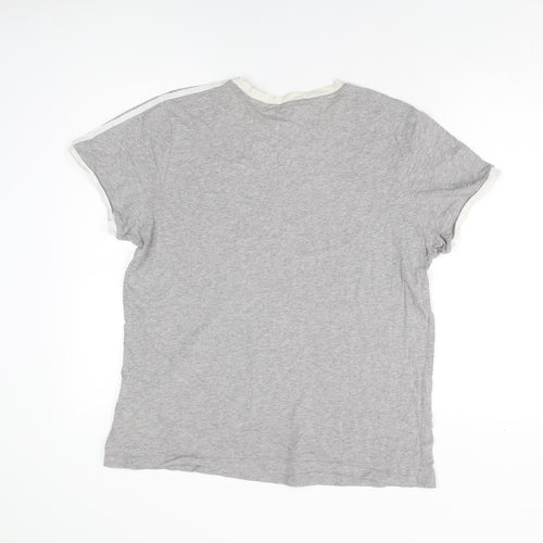 adidas Womens Grey Cotton Basic T-Shirt Size 14 Round Neck