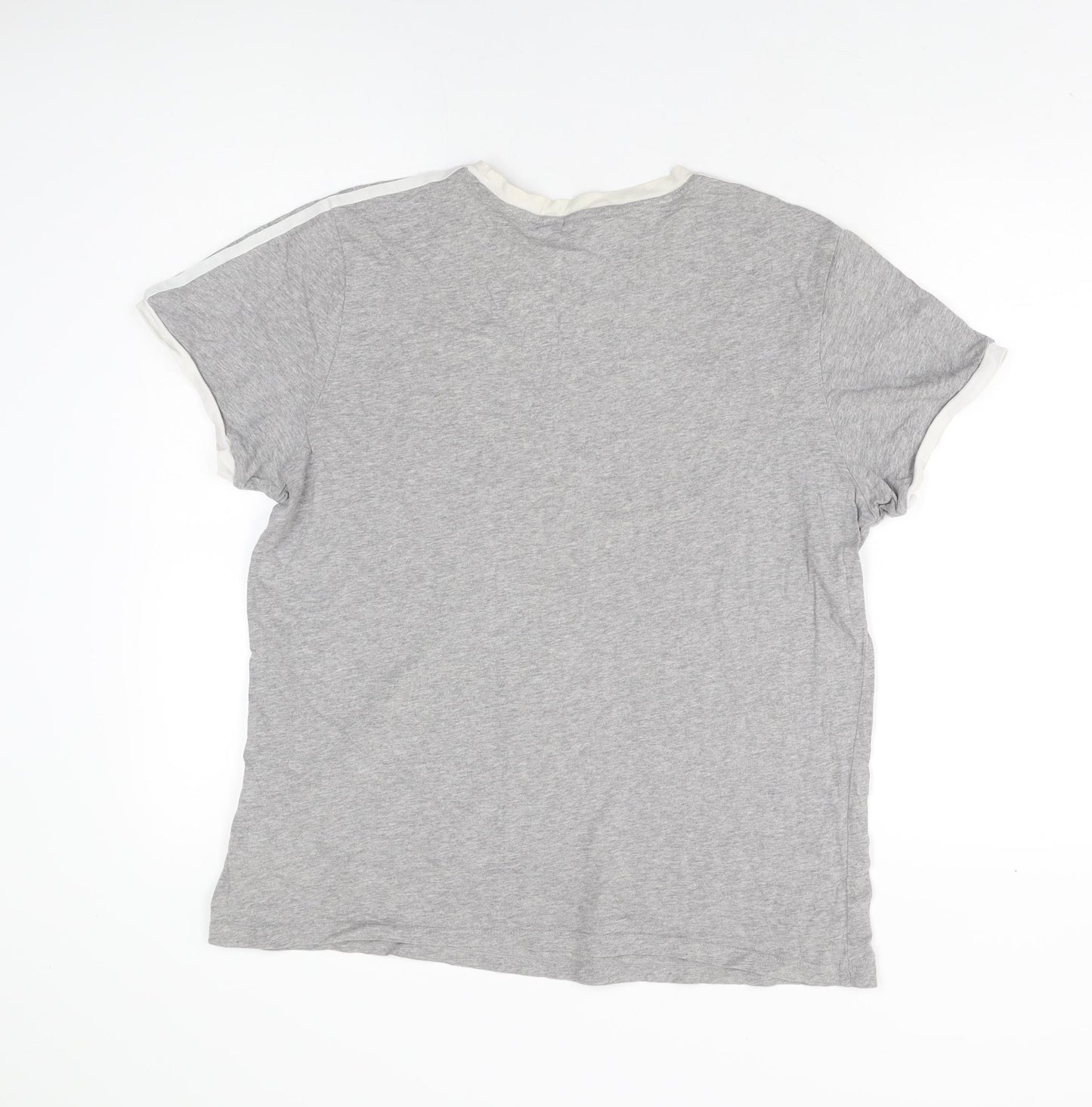 adidas Womens Grey Cotton Basic T-Shirt Size 14 Round Neck