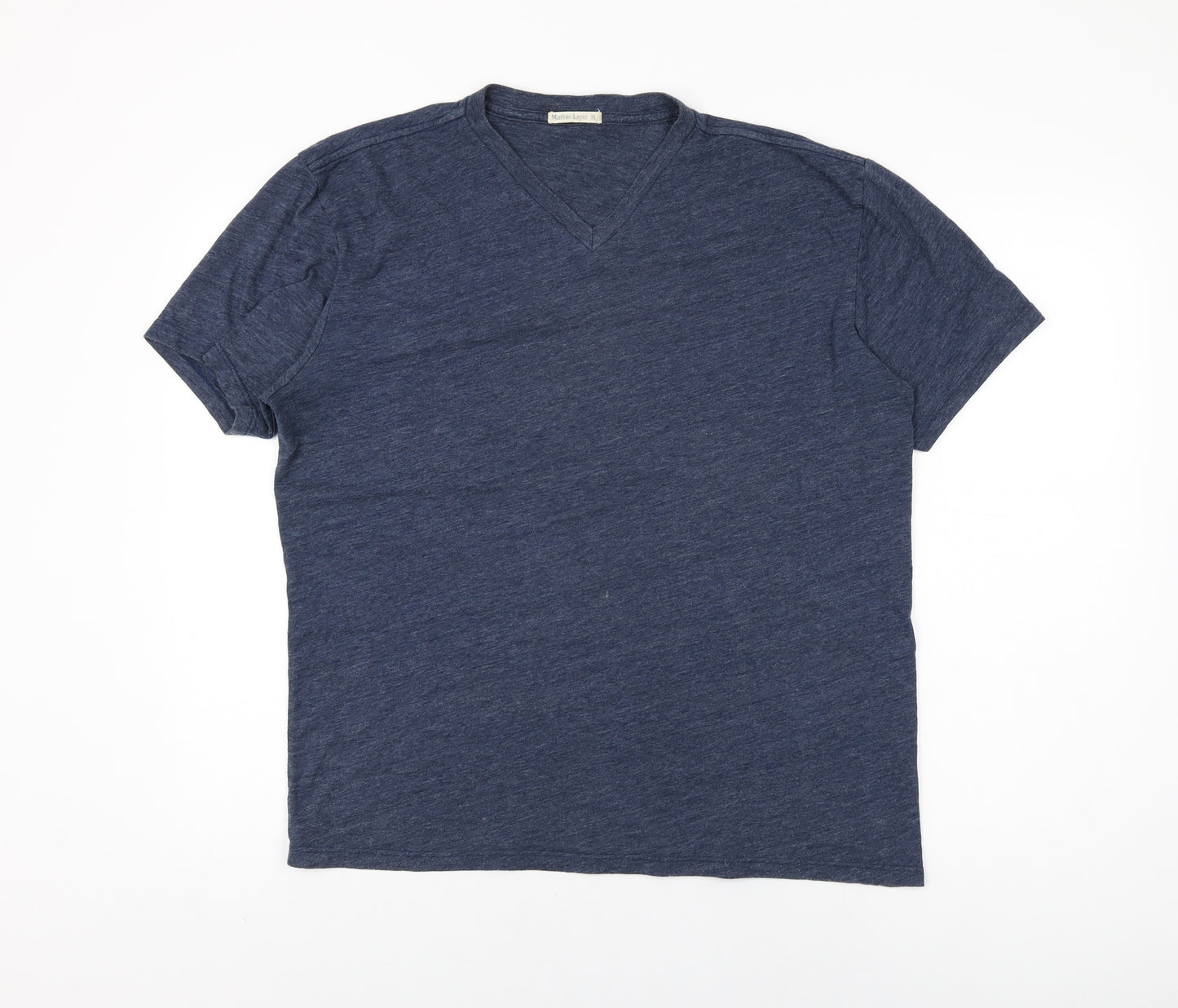 Marine Layer Mens Blue Cotton T-Shirt Size M V-Neck