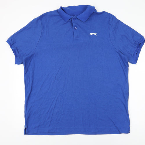 Slazenger Mens Blue Polyester Polo Size 2XL Collared Button