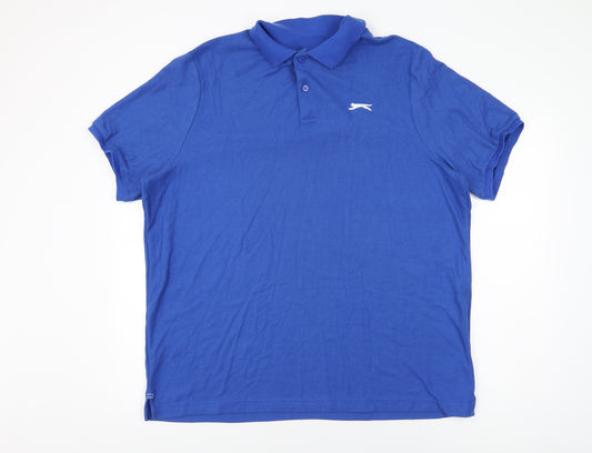 Slazenger Mens Blue Polyester Polo Size 2XL Collared Button