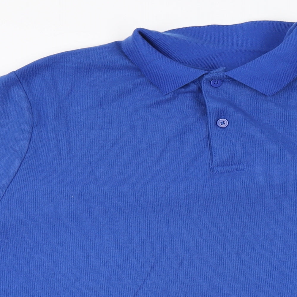 Slazenger Mens Blue Polyester Polo Size 2XL Collared Button