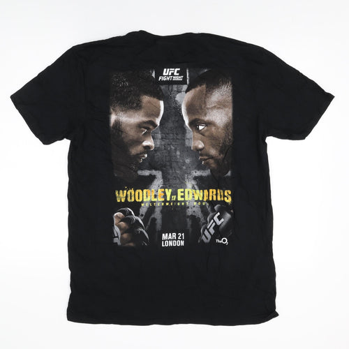 UFC Mens Black Cotton T-Shirt Size L Round Neck