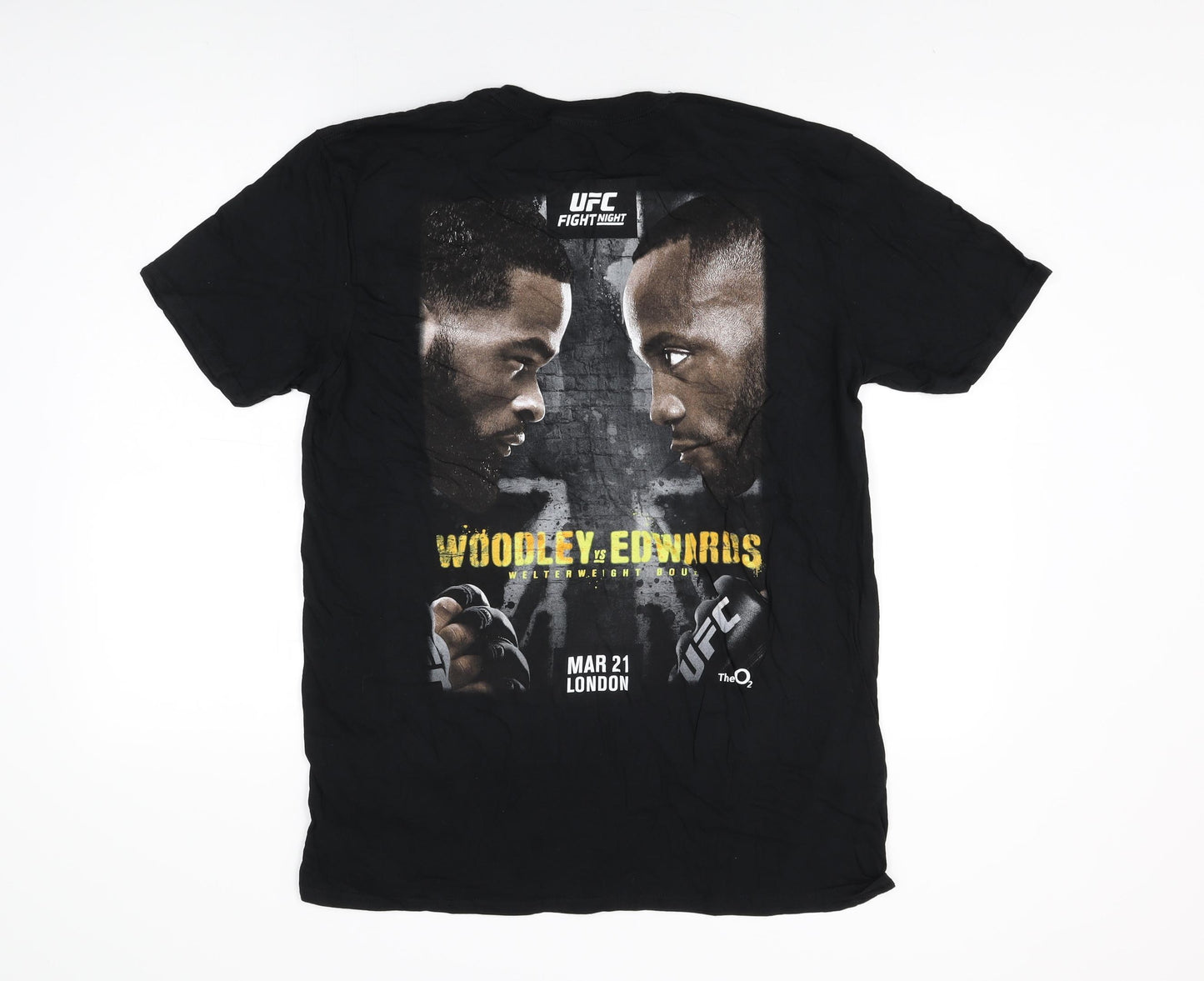 UFC Mens Black Cotton T-Shirt Size L Round Neck