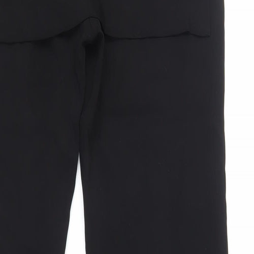 Zara Womens Black Viscose Trousers Size L L32 in Regular Buckle - Skirt Overlay