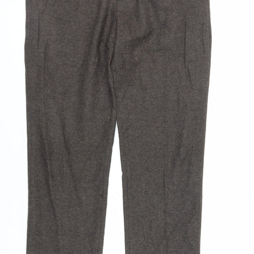 Skopes Mens Brown Polyester Trousers Size 36 in L30 in Regular Zip