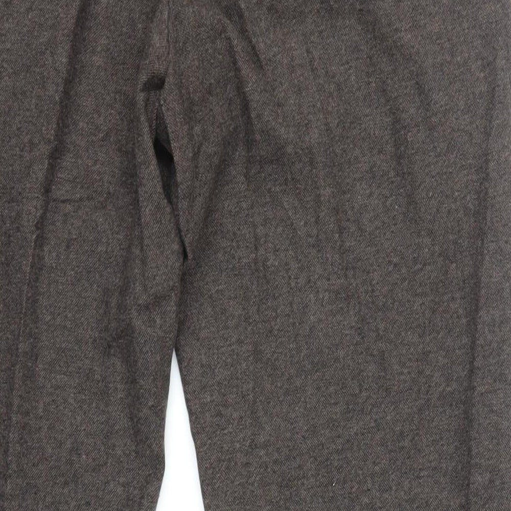 Skopes Mens Brown Polyester Trousers Size 36 in L30 in Regular Zip