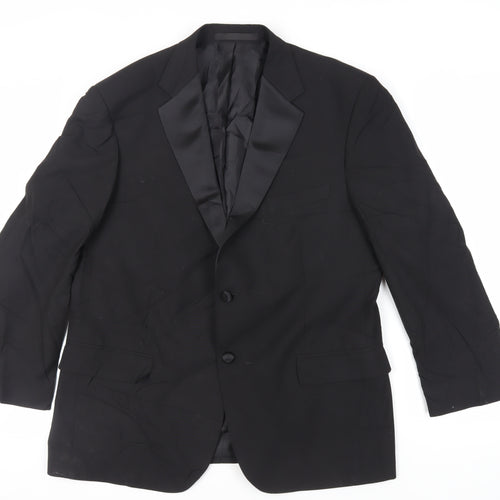 Marks and Spencer Mens Black Polyester Tuxedo Suit Jacket Size 42 Regular