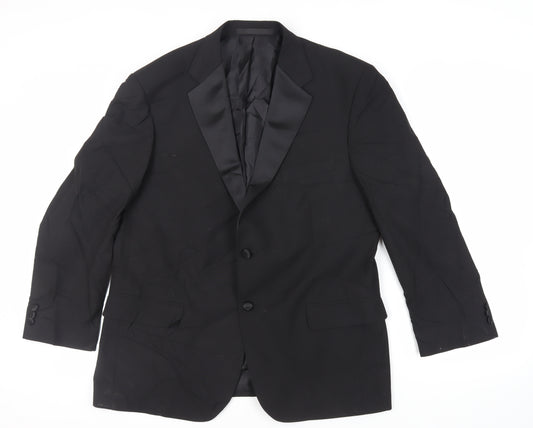 Marks and Spencer Mens Black Polyester Tuxedo Suit Jacket Size 42 Regular