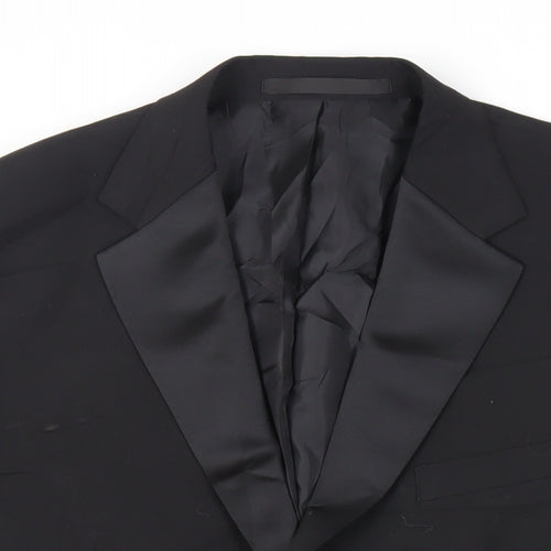 Marks and Spencer Mens Black Polyester Tuxedo Suit Jacket Size 42 Regular