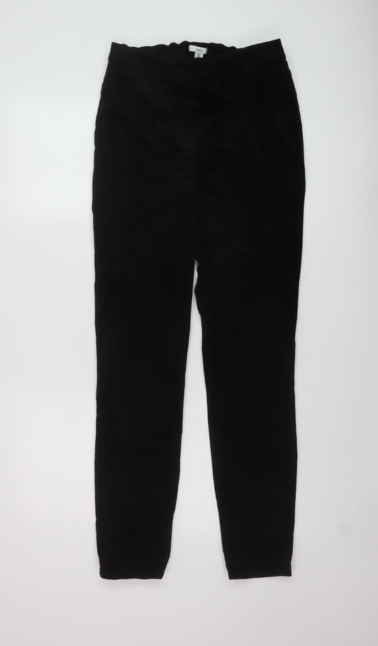 M&Co Womens Black Cotton Trousers Size 12 L30 in Regular