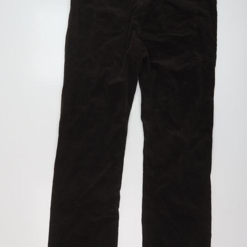 Jensen Womens Brown Cotton Trousers Size 14 L32 in Regular Button