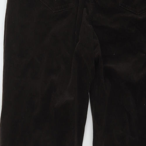 Jensen Womens Brown Cotton Trousers Size 14 L32 in Regular Button