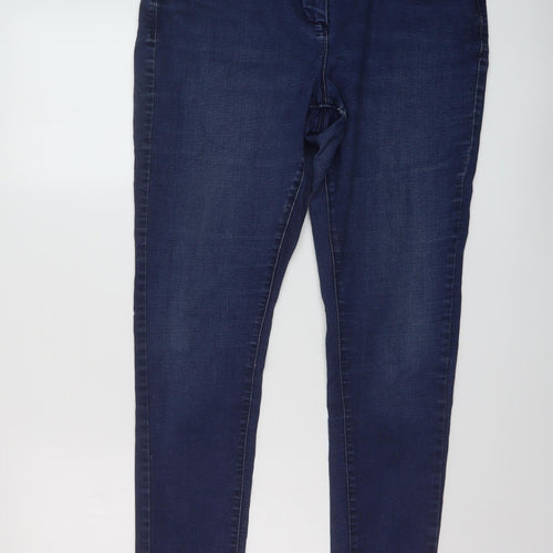 Marks and Spencer Womens Blue Cotton Jegging Jeans Size 14 L29 in Regular Button