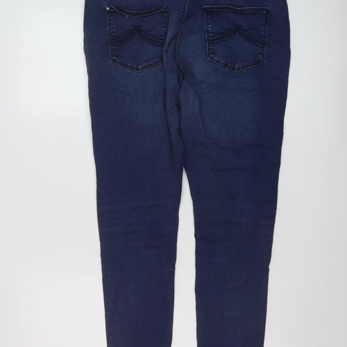 Marks and Spencer Womens Blue Cotton Jegging Jeans Size 14 L29 in Regular Button