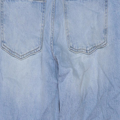 New Look Womens Blue Cotton Mom Jeans Size 12 L25 in Regular Button