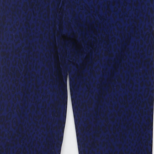 George Womens Blue Animal Print Cotton Skinny Jeans Size 14 L29 in Regular Button