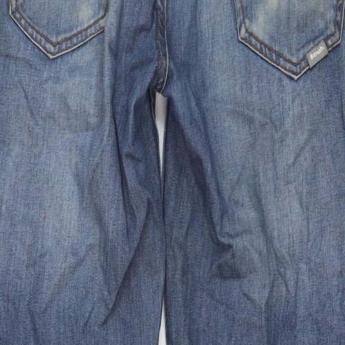 Bench Mens Blue Cotton Straight Jeans Size 30 in L30 in Regular Button