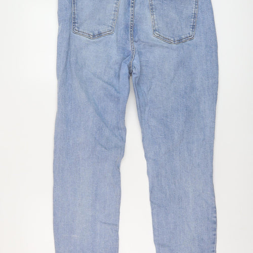 Denim & Co. Womens Blue Cotton Mom Jeans Size 14 L27 in Regular Button