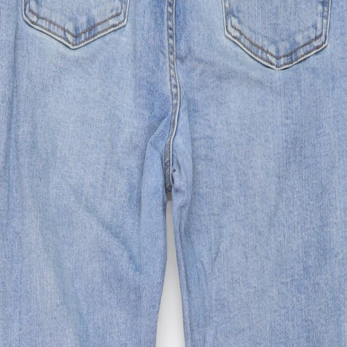 Denim & Co. Womens Blue Cotton Mom Jeans Size 14 L27 in Regular Button