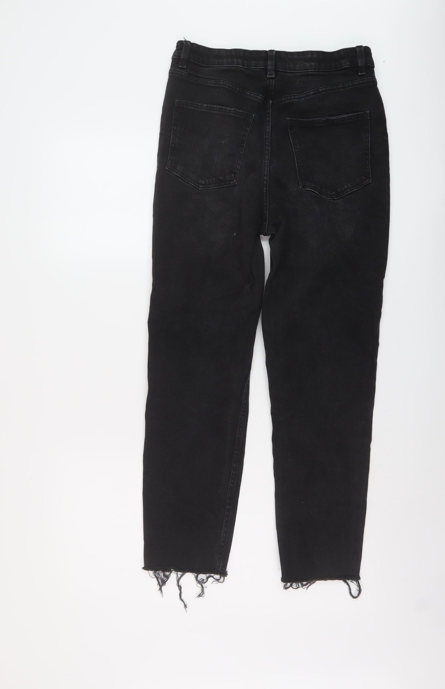 Cropp Womens Black Cotton Mom Jeans Size 10 L26 in Regular Button