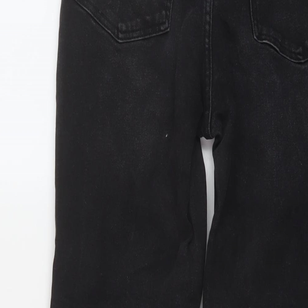 Cropp Womens Black Cotton Mom Jeans Size 10 L26 in Regular Button