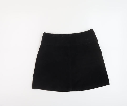 Monki Womens Black Cotton A-Line Skirt Size 8 Zip