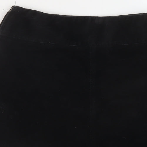 Monki Womens Black Cotton A-Line Skirt Size 8 Zip