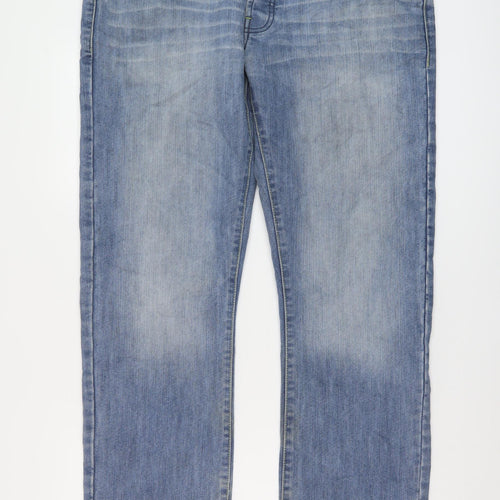 Coross Hatch Mens Blue Cotton Straight Jeans Size 36 in L31 in Regular Button