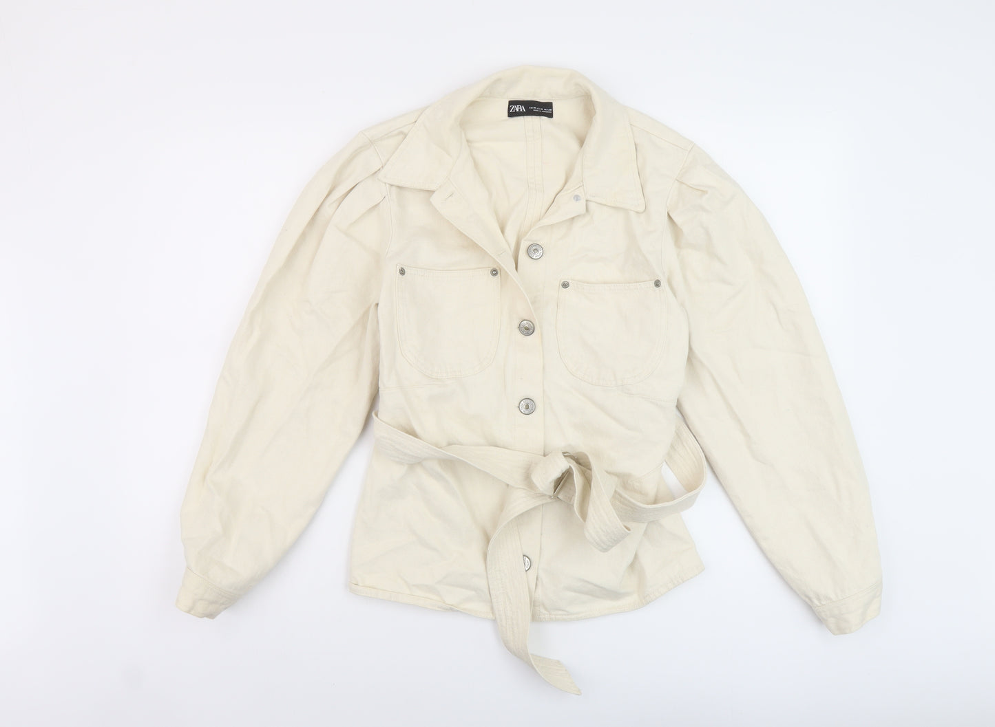 Zara Womens Beige Jacket Size M Button