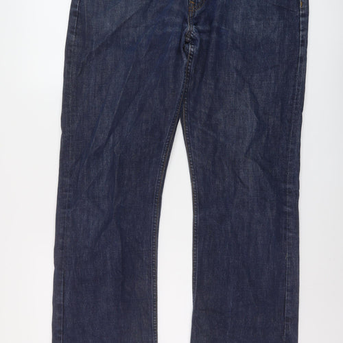 Gap Mens Blue Cotton Straight Jeans Size 36 in L34 in Regular Button