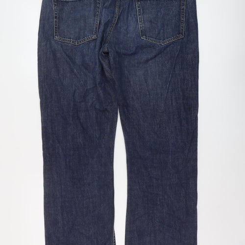 Gap Mens Blue Cotton Straight Jeans Size 36 in L34 in Regular Button