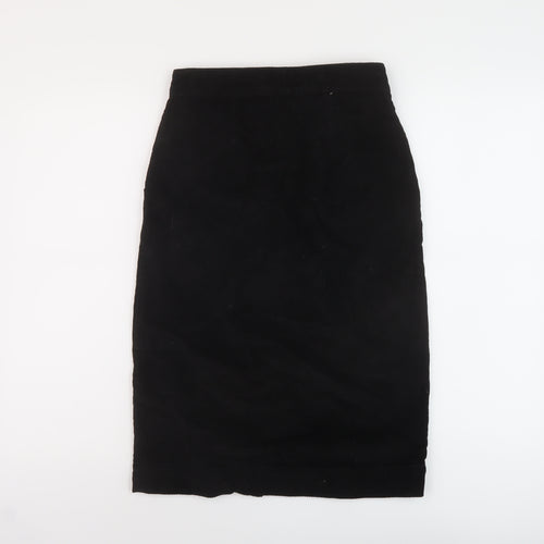 Primark Womens Black Cotton A-Line Skirt Size 8 Button