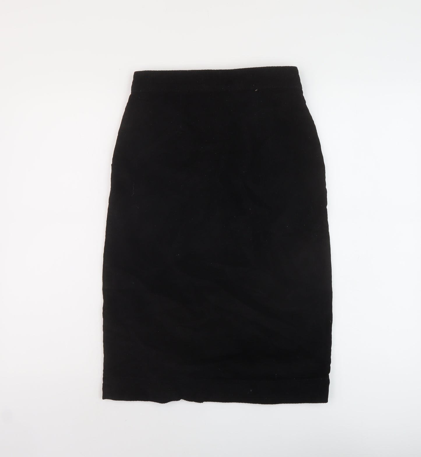 Primark Womens Black Cotton A-Line Skirt Size 8 Button