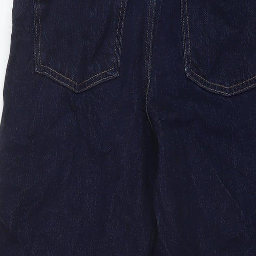 Marks and Spencer Womens Blue Cotton Wide-Leg Jeans Size 12 L32 in Regular Button