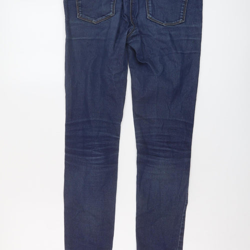 NEXT Womens Blue Cotton Skinny Jeans Size 8 L28 in Regular Button