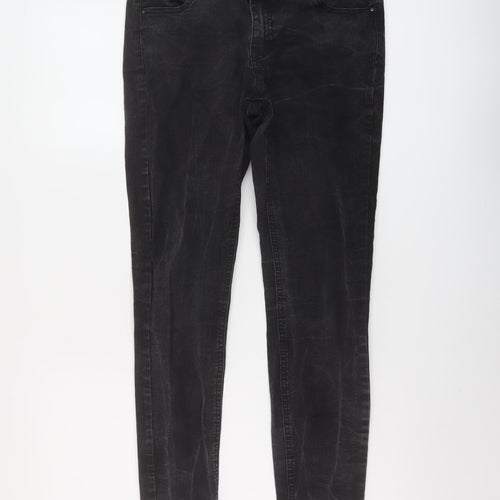 Denim & Co. Womens Black Cotton Skinny Jeans Size 12 L29 in Regular Button