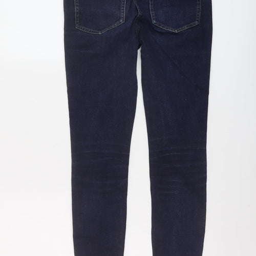 NEXT Womens Blue Cotton Skinny Jeans Size 8 L27 in Regular Button