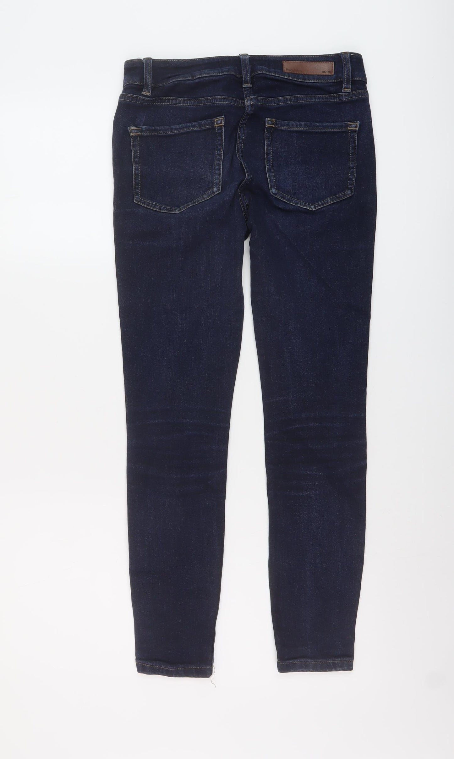 NEXT Womens Blue Cotton Skinny Jeans Size 8 L27 in Regular Button