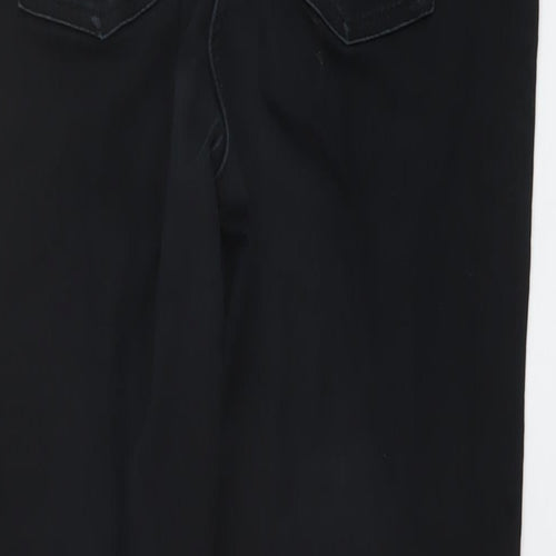 NEXT Womens Black Cotton Straight Jeans Size 16 L29 in Slim Button