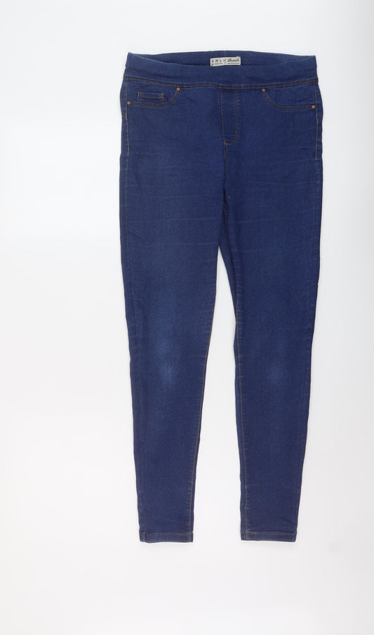 Denim & Co. Womens Blue Cotton Skinny Jeans Size 10 L28 in Regular