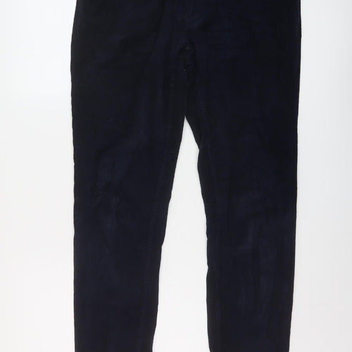 Zara Mens Blue Cotton Trousers Size 34 in L30 in Regular Button