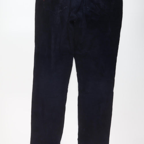 Zara Mens Blue Cotton Trousers Size 34 in L30 in Regular Button