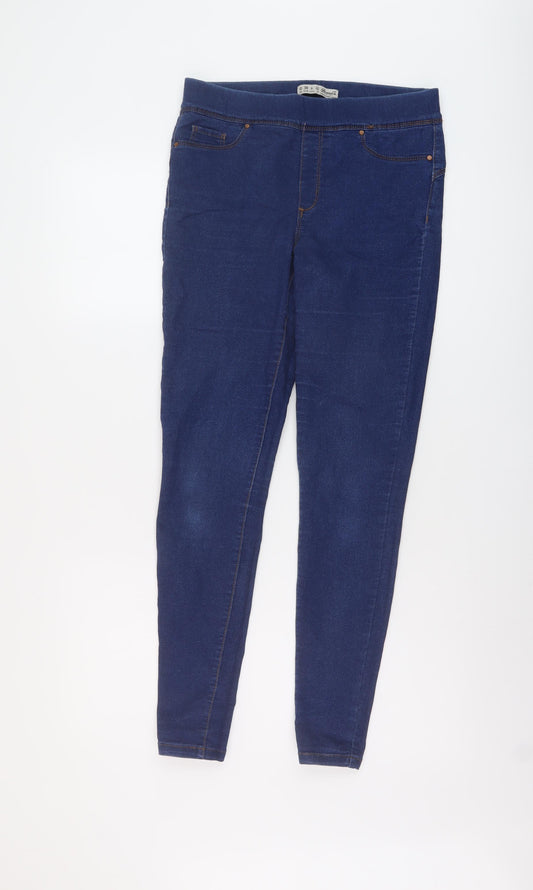 Denim & Co. Womens Blue Cotton Skinny Jeans Size 10 L28 in Regular