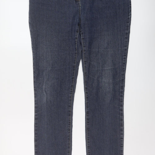 F&F Womens Blue Cotton Straight Jeans Size 16 L32 in Regular Button - Vintage