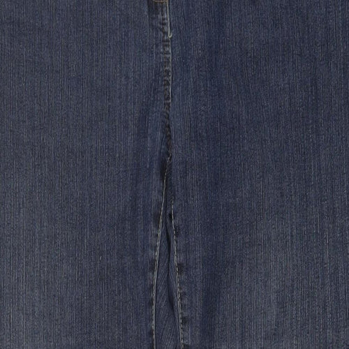 F&F Womens Blue Cotton Straight Jeans Size 16 L32 in Regular Button - Vintage